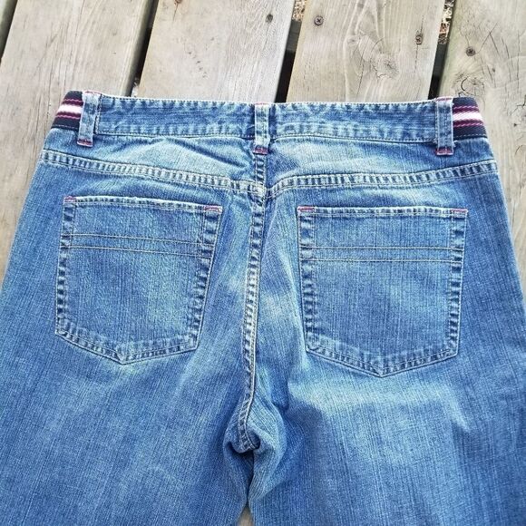 Vintage 90s y2k Tommy Hilfiger Sport Stripe Low Rise Bootcut Jeans 12 - Picture 4 of 9